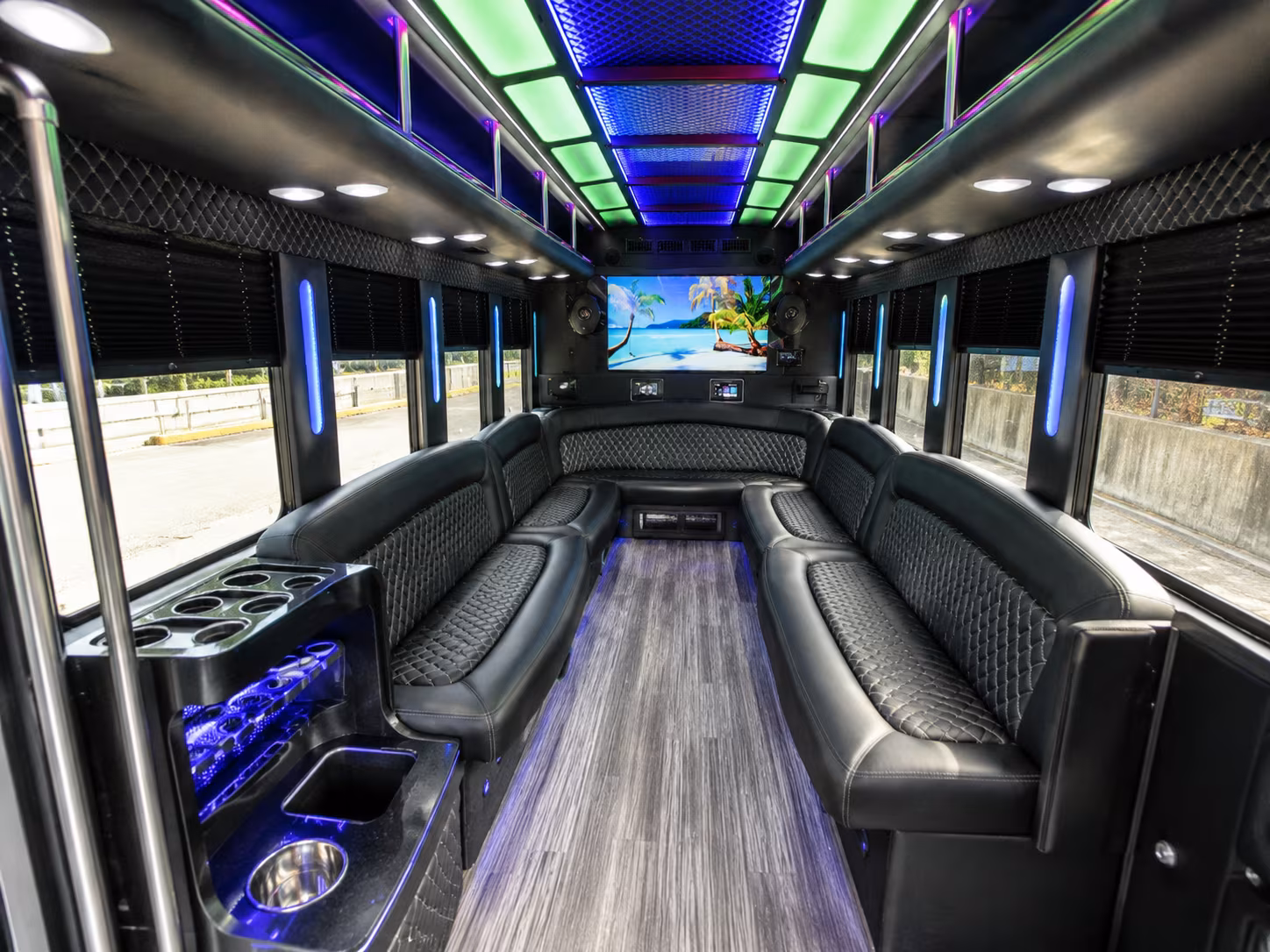 Columbus Concert & Music Festival Transportation party bus interior