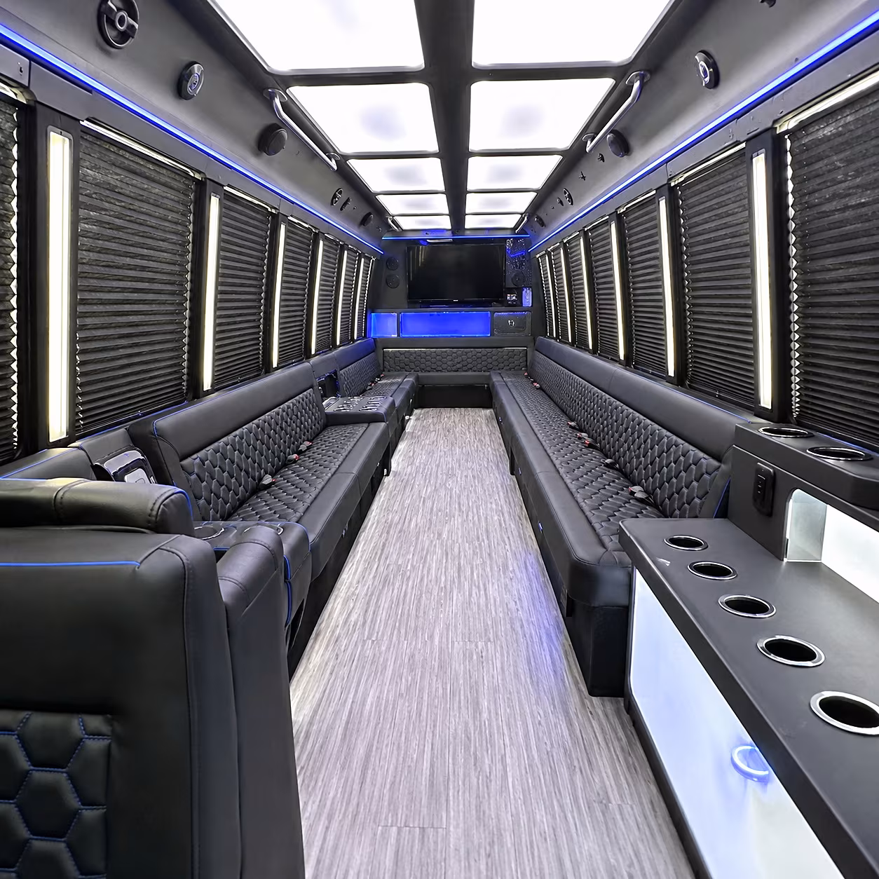 Columbus Private Event Transportation party bus interior