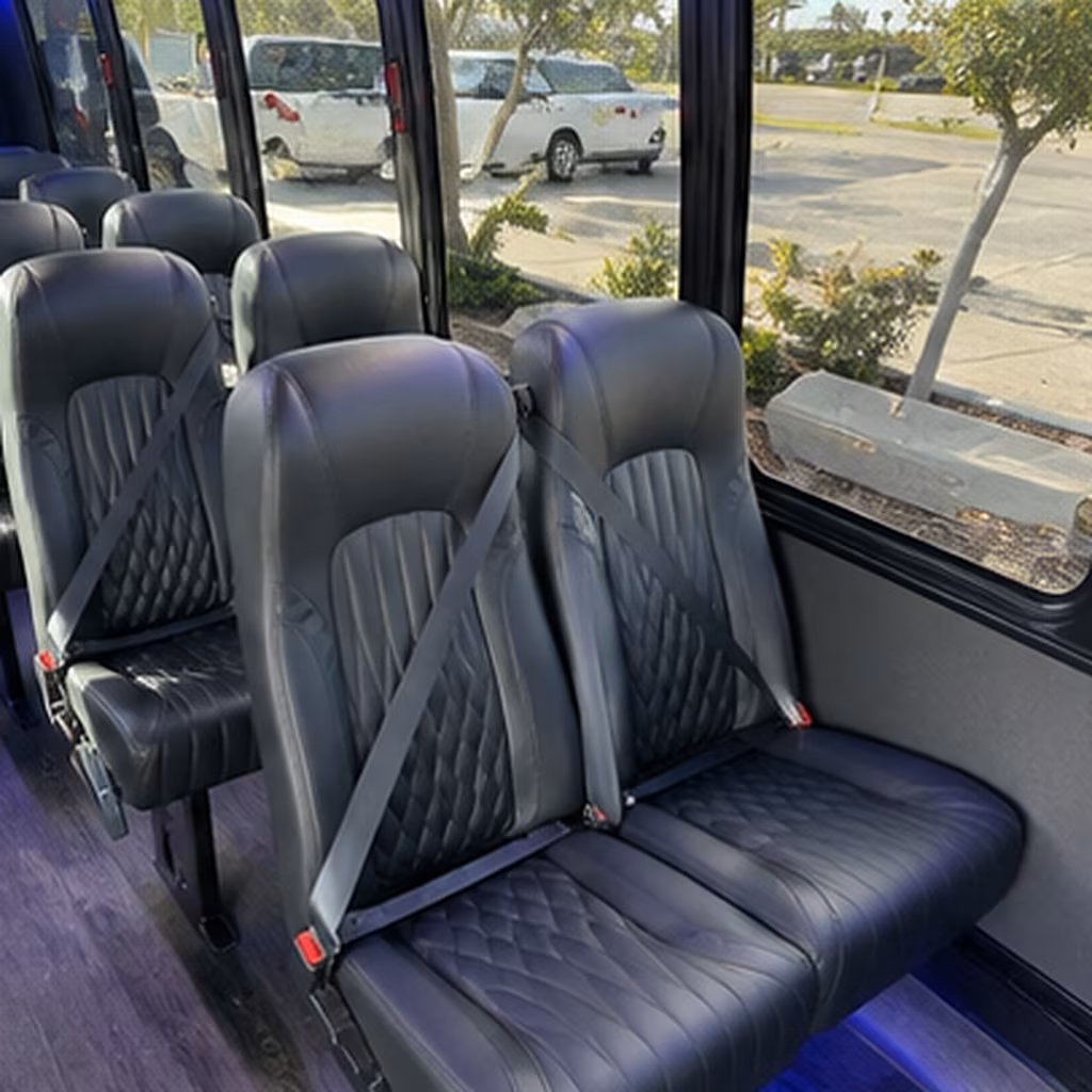 Columbus School Event Transportation party bus interior