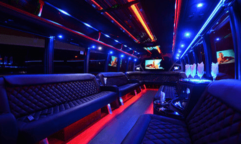 Dayton 30 Passenger Party Bus Black Interior