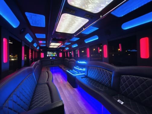 Dayton 35 Passenger Party Bus Interior
